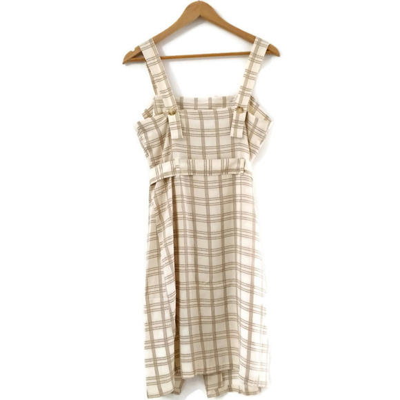 J.O.A Houndstooth Plaid Utility Trench Dress, M - Picture 4 of 5